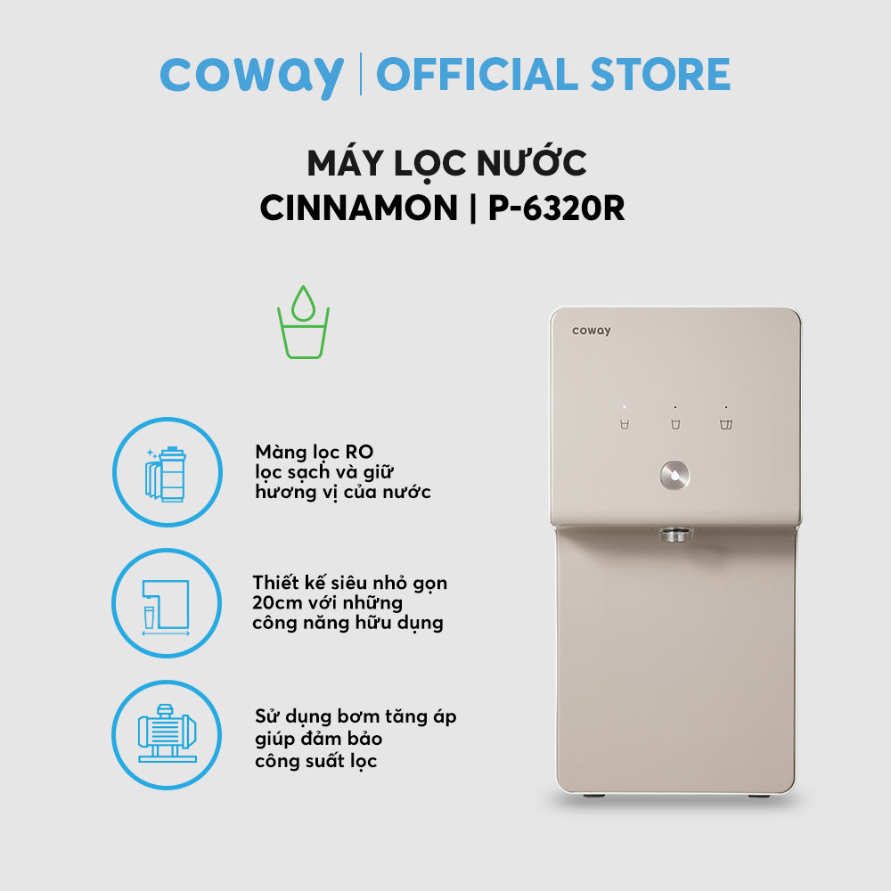 Máy lọc không khí Coway Cartridge AP-1019C và Máy lọc nước Coway Cinnamon P-6320R - Hàng chính hãng