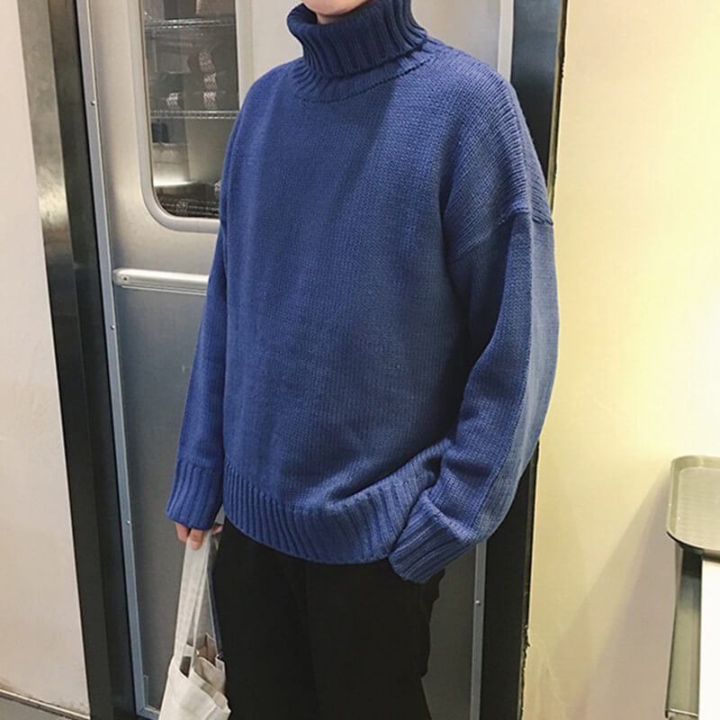 Áo len nam, dày dặn, size lớn, phong cách cá tính, cao cổ, phong cách Hàn Quốc TA121