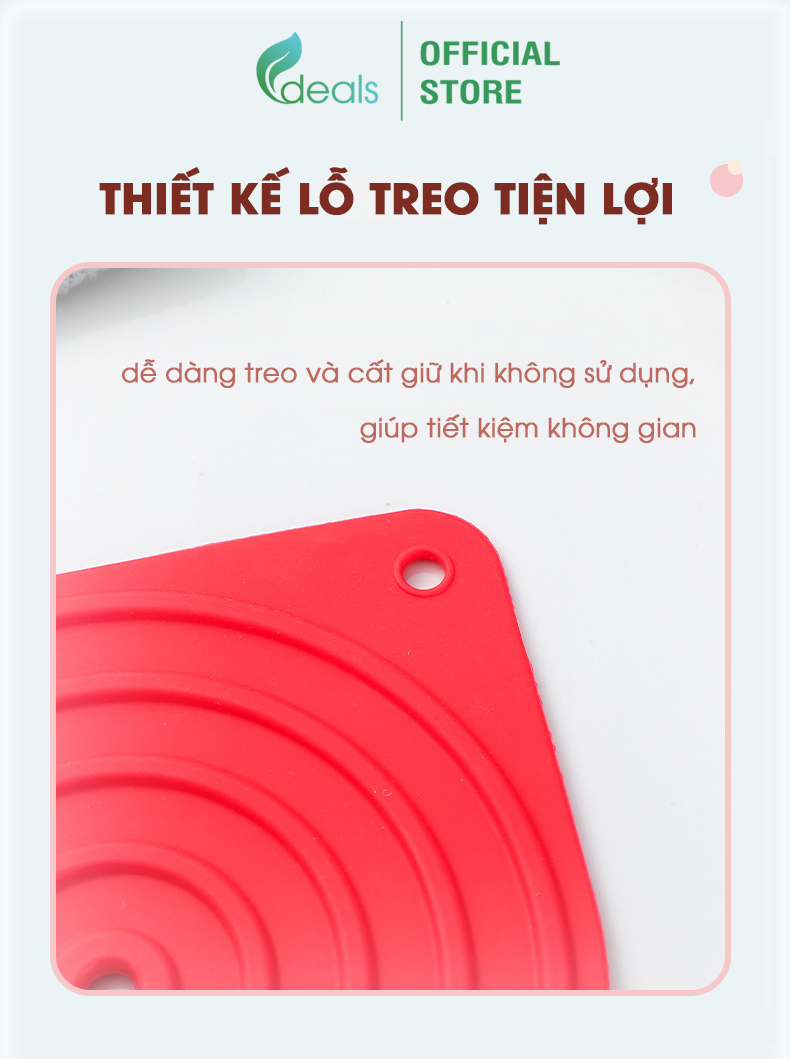 Lót nồi silicone cao cấp chịu nhiệt, chống trượt Ecodeals