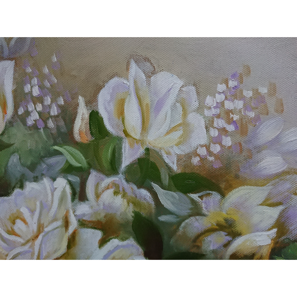 Cành Hoa Hồng - Tranh Sơn Dầu Vẽ Tay 40x60cm
