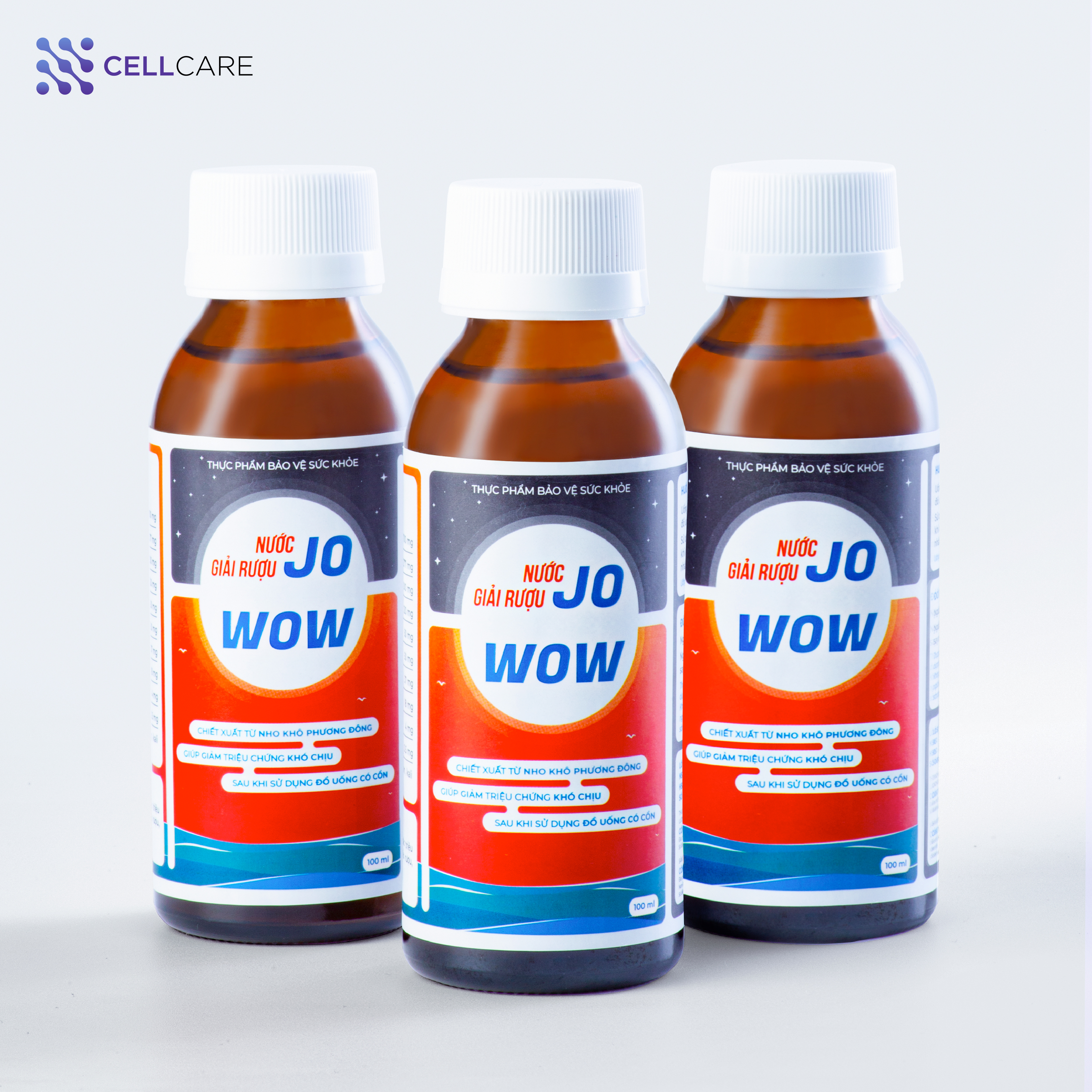 Nước giải rượu, mát gan JOWOW (Hộp 6 chai x 100ml)