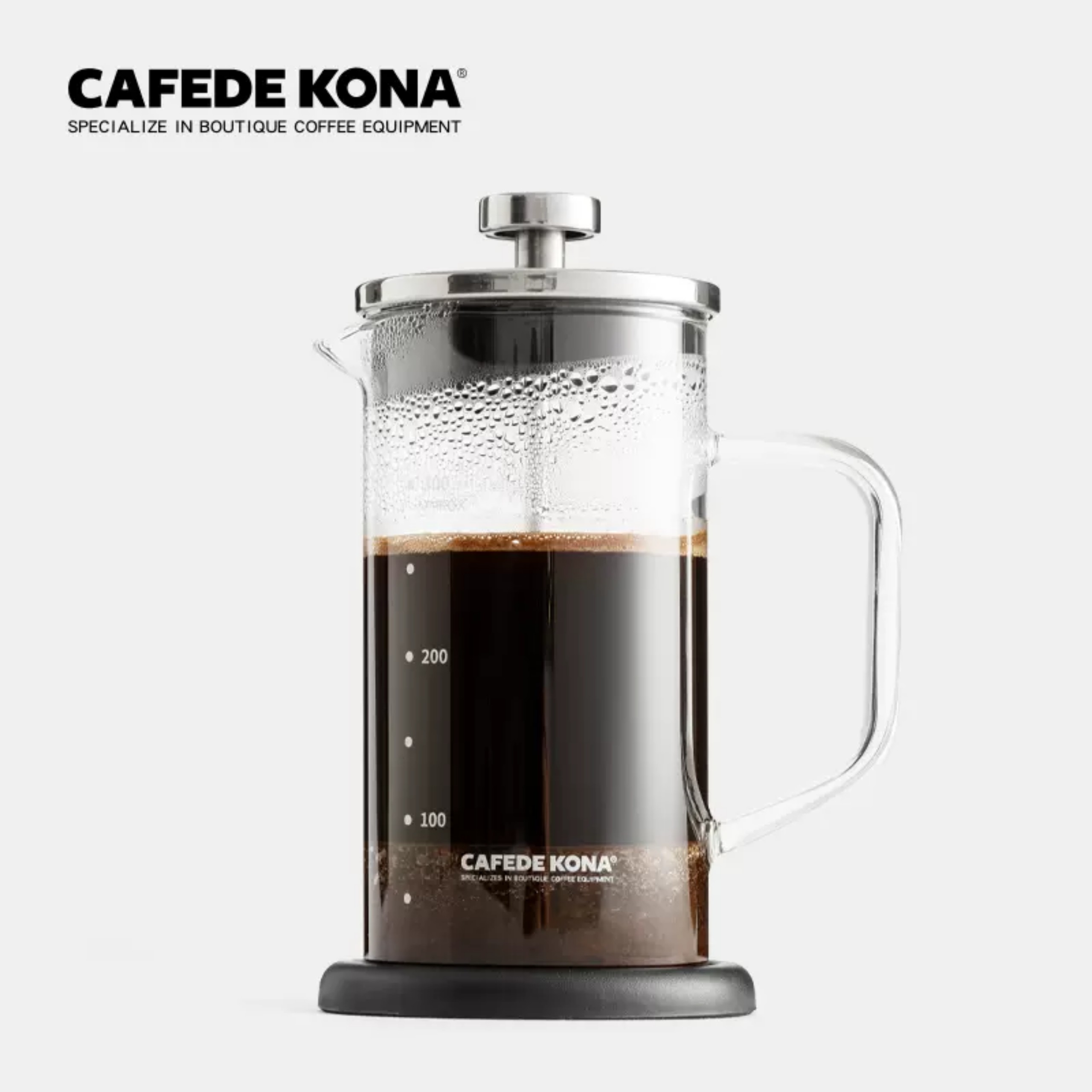 Bình pha French Press thuỷ tinh Cafede Kona