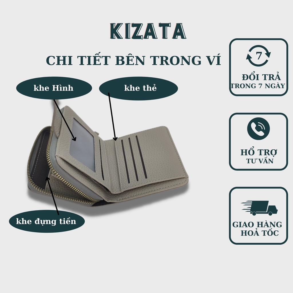 Ví Nữ Ví Ngắn Cầm Tay Mini Thời Trang Đẹp Cao Cấp Da Vải Tổng Hợp Nhỏ Gọn Có Khóa Kéo Bóp Đựng Tiền Xu Thẻ VT05