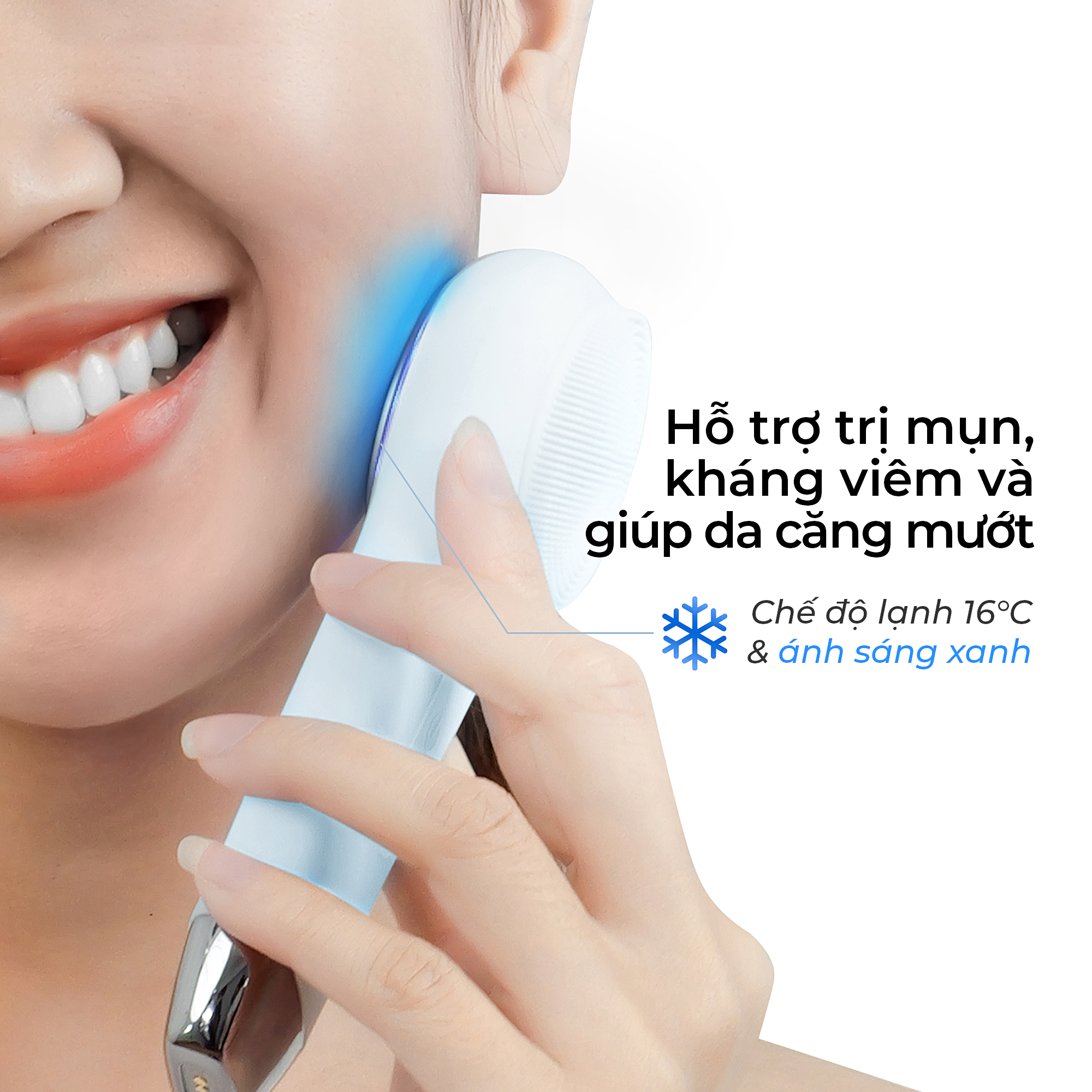 Máy Rửa Mặt Massage Tích Hợp Liệu Pháp Ánh Sáng Và Nhiệt Halio Multi-Task Cleansing & Massaging Device - Hàng Chính Hãng