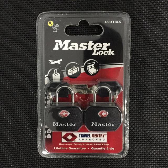 Khóa Vali TSA Master Lock 4681 TBLK (Bộ 2 ổ đen chung chìa)