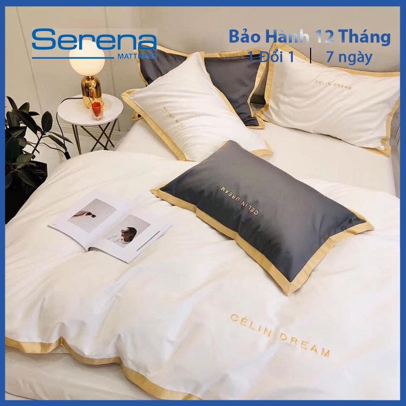 Set Chăn Ga Gối 5 Món Lụa Pháp SERENA Drap Giường Chăn Ga Gối Cao Cấp - Hệ Thống Nệm