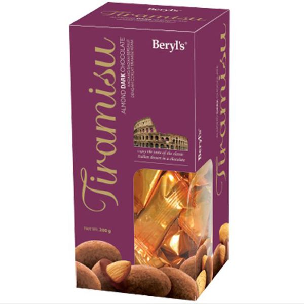 Chocolate Beryl's Tiramisu vị Dark Choco nhân Hạnh nhân hộp 200gr