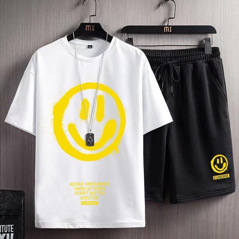Bộ đồ thể thao gồm áo thun tay ngắn và quần đùi size M-8XL phong cách mới thời trang mùa hè unisex