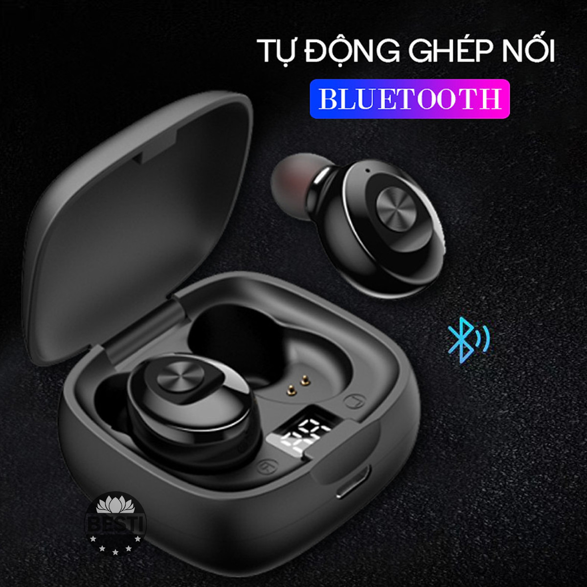 Tai Nghe Bluetooth 5.0 Không Dây Nhét Tai Mini Thể Thao Thông Minh Chống Nước - Màn Hình Led Thể Hiện Mức Pin – Hàng Chính Hãng