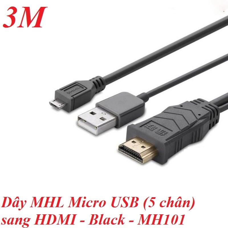 Ugreen UG20138MH101TK 3M màu Xám Cáp MHL Micro USB sang HDMI - HÀNG CHÍNH HÃNG