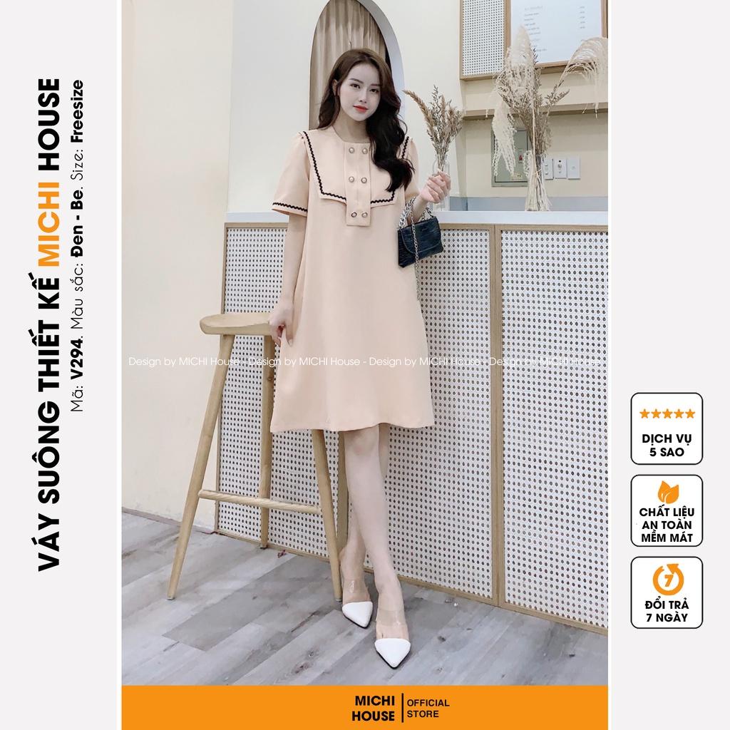 Đầm Suông Freesize Thiết kế V294 MICHI House Váy Dáng Xuông Chữ A Form Rộng Mặc Bầu Xinh