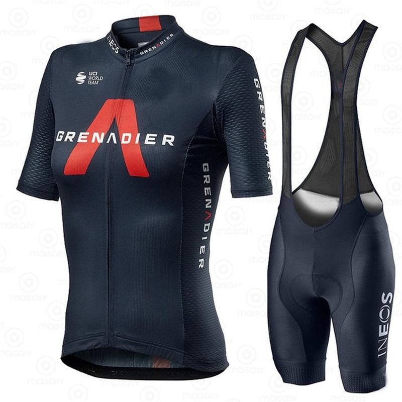 Ineos Grenadier Women's Cycling Jersey Bộ quần áo đạp xe mùa hè Bộ quần áo xe đạp thoáng khí. Color: 1 Size: L