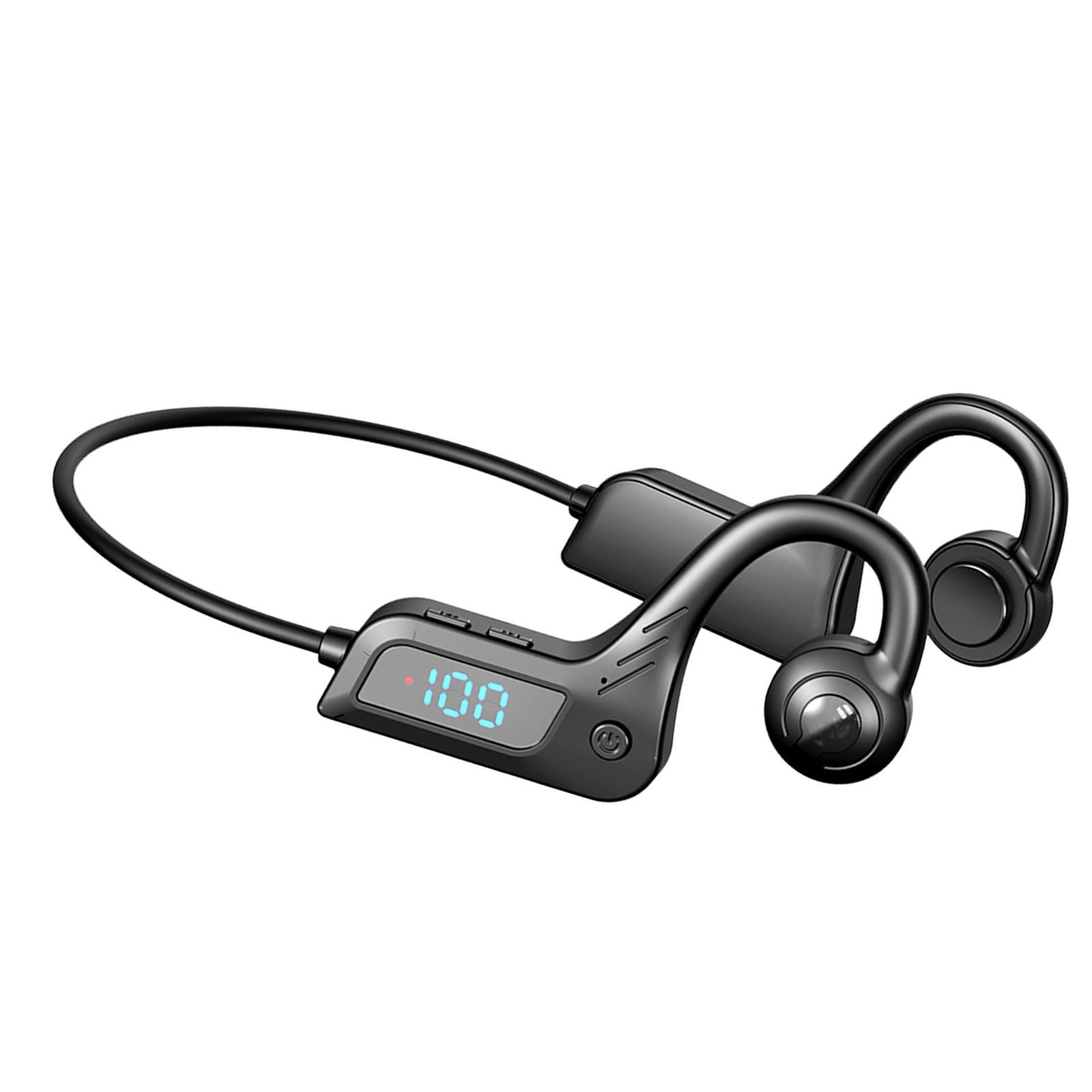 Open Ear Headphones Stereo Portable Ear Hook Headset for Travel Jogging Yoga