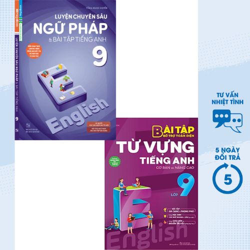 Combo Luyện Chuyên Sâu Ngữ Pháp Và Bài Tập Tiếng Anh 9 + Bài Tập Bổ Trợ Toàn Diện Từ Vựng Tiếng Anh Cơ Bản Và Nâng Cao Lớp 9   - MG