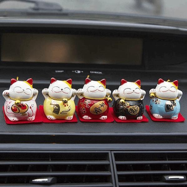 Bộ tượng ngũ mèo thần tài mini - Hàng chính hãng