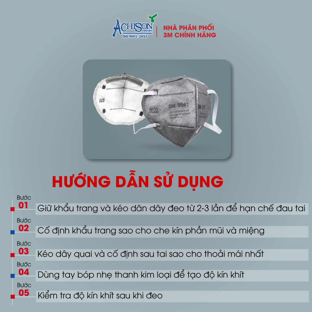 Khẩu Trang Than Hoạt Tính Lọc Mùi 3M 9541/9542 Hiệu Suất Lọc Cao