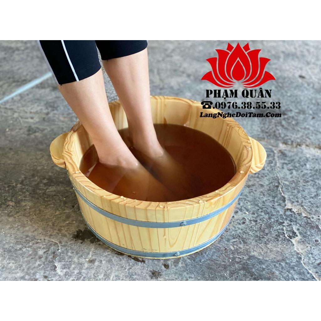Chỗ gỗ bé ngâm tay chân, chậu gỗ rửa mặt