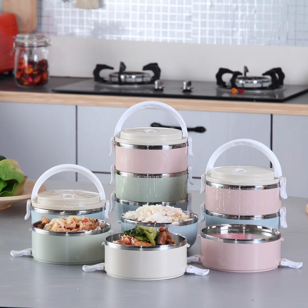 Hộp Đựng Cơm Lúa Mạch 4 Tầng Cao Cấp Bằng Inox Giữ Nhiệt Siêu Tiện Lợi - Cặp Lồng Giữ Nhiệt Lúa Mạch 4 Tầng