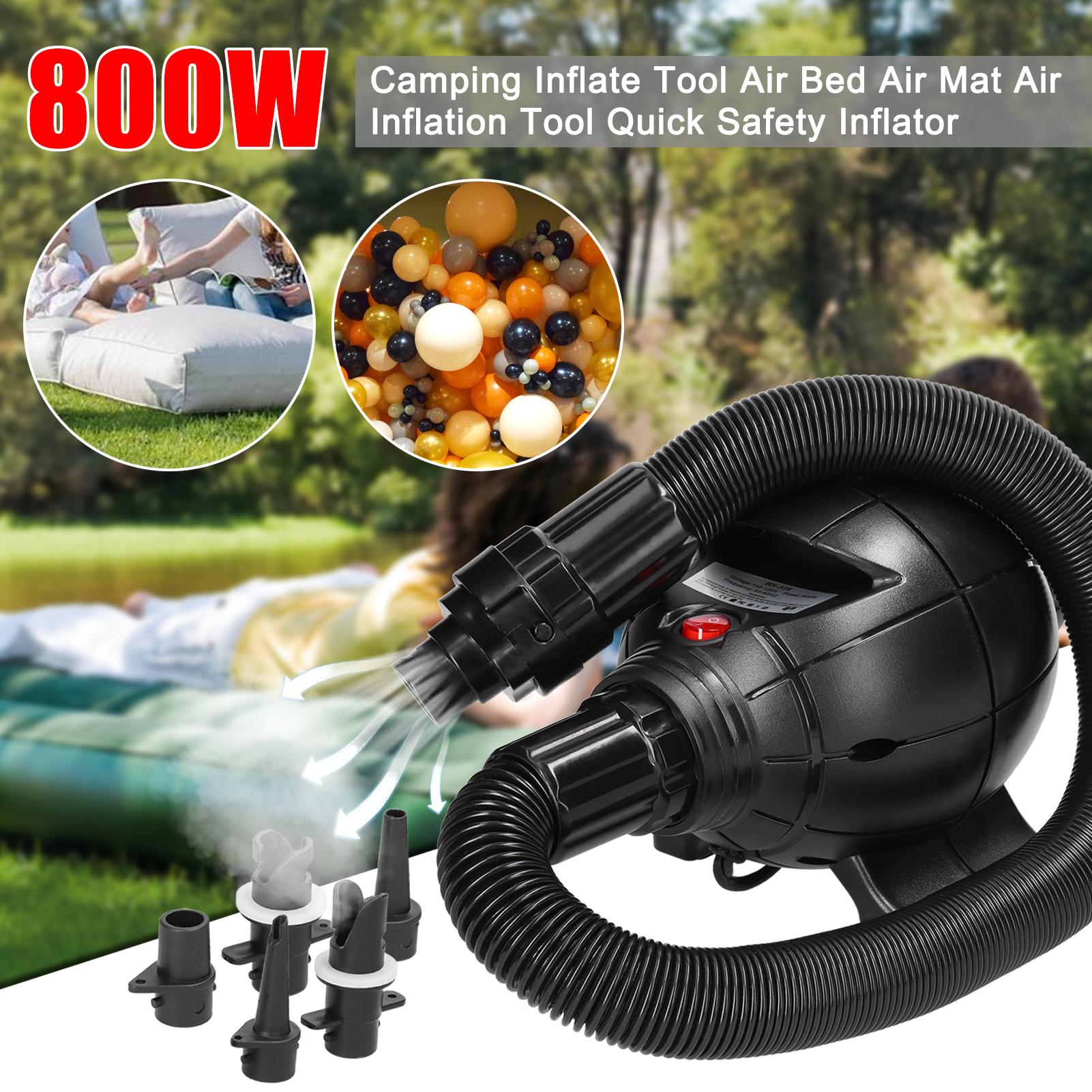 800W Air Pump Portable Convenient Small Size Household Camping Inflate Tool Air Bed Air Mat Air Inflation Tool Quick Safety Inflator
