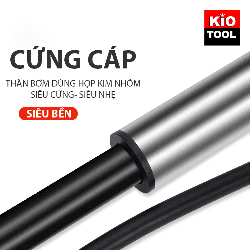 Bơm xe đạp gắn treo xe Kiotool chắc chắn nhỏ gọn cơ động kèm đủ phụ kiện