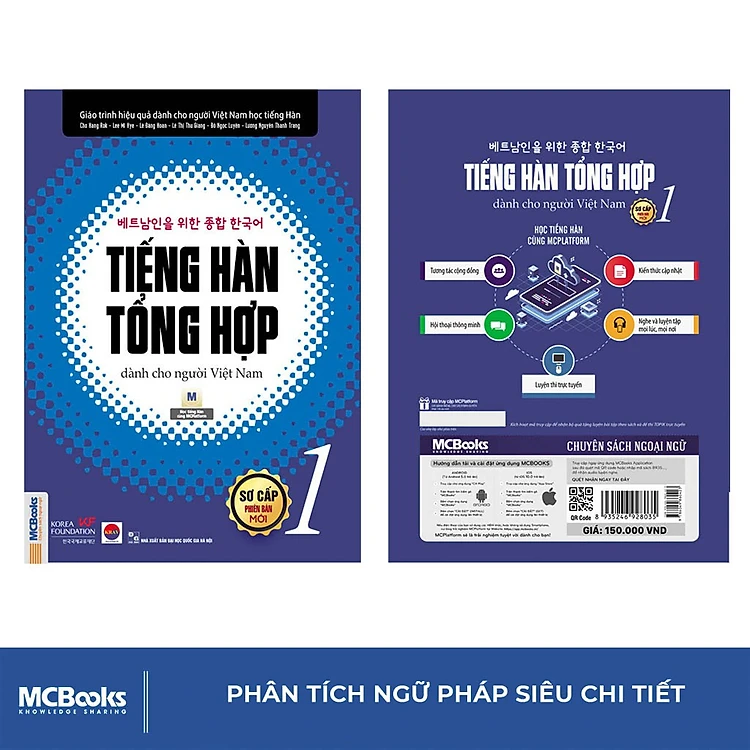 Combo 2 Cuốn Sách Tiếng hàn tổng hợp dành cho người Việt Nam - Sơ cấp 1 Phiên bản 1 màu (Tặng Kèm Bộ Bookmark Love Book)