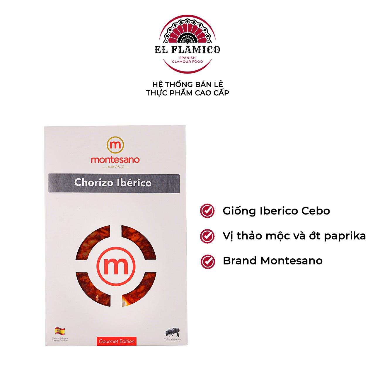 Xúc xích Iberico Cebo - Chorizo muối cắt lát