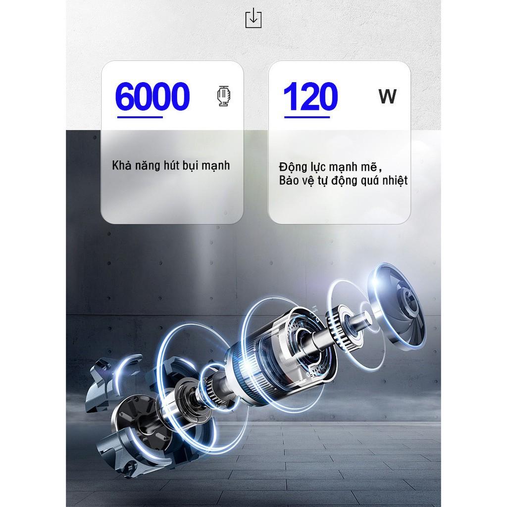 UPUPIN Máy Hut Bụi Cầm Tay Gia đình xe ô tô hút bụi cam tay mini 6000pa tích điện xe hơi không Dây - Hàng Chính Hãng