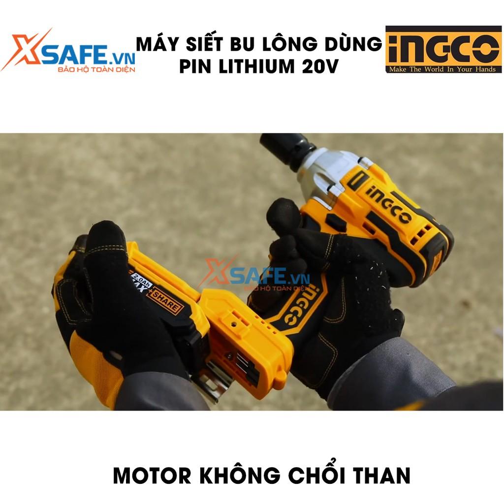 Máy Siết Bulong dùng Pin Lithium 20V INGCO CIWLI2001 tặng kèm 2 pin và 1 sạc nhanh trong một giờ