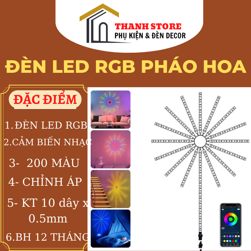 Đèn led chạy màu hình cánh hoa chỉnh APP trang trí trong nhà lễ tết noel sẵn hàng.