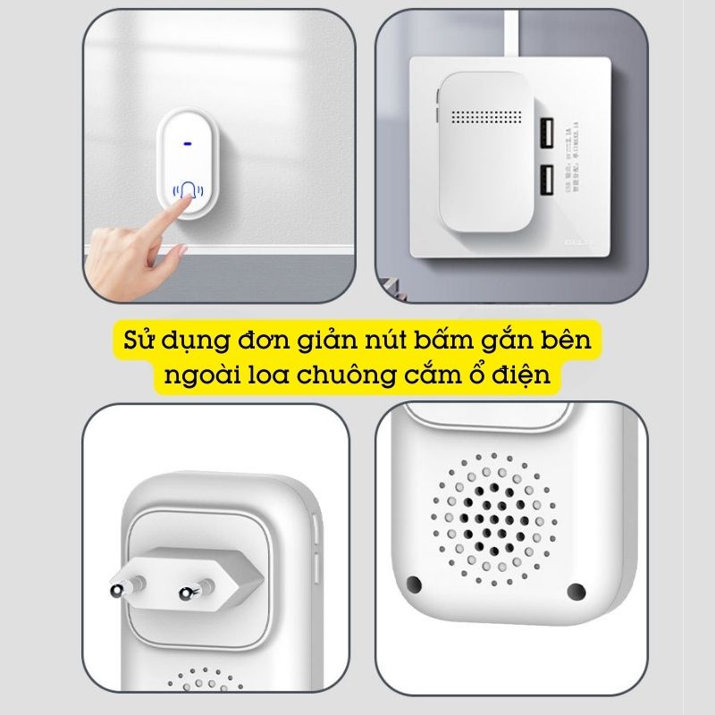 Chuông cửa không dây không pin HBM09