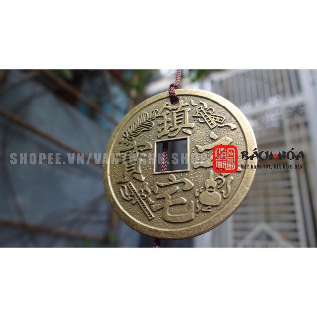 Chuông gió 6 quả Long Phụng lục hợp treo đồng xu may mắn