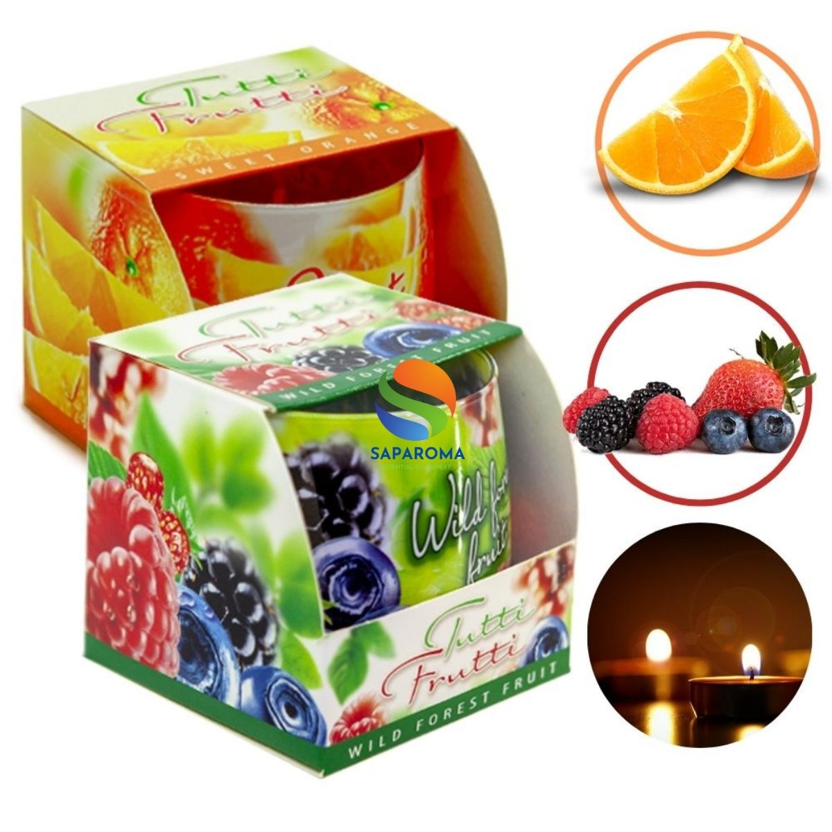 Combo 2 ly nến thơm tinh dầu Bartek Tutti Frutti 100g - trái cây rừng, nến trang trí, thơm phòng, thư giãn, hỗ trợ khử mùi