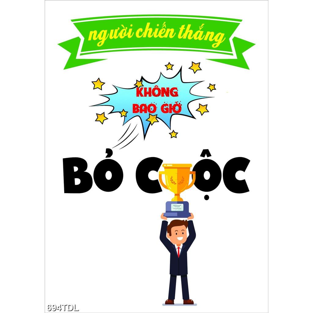DECAL SLOGAN NGƯỜI CHIẾN THẮNG KHÔNG BAO GIỜ BỎ CUỘC