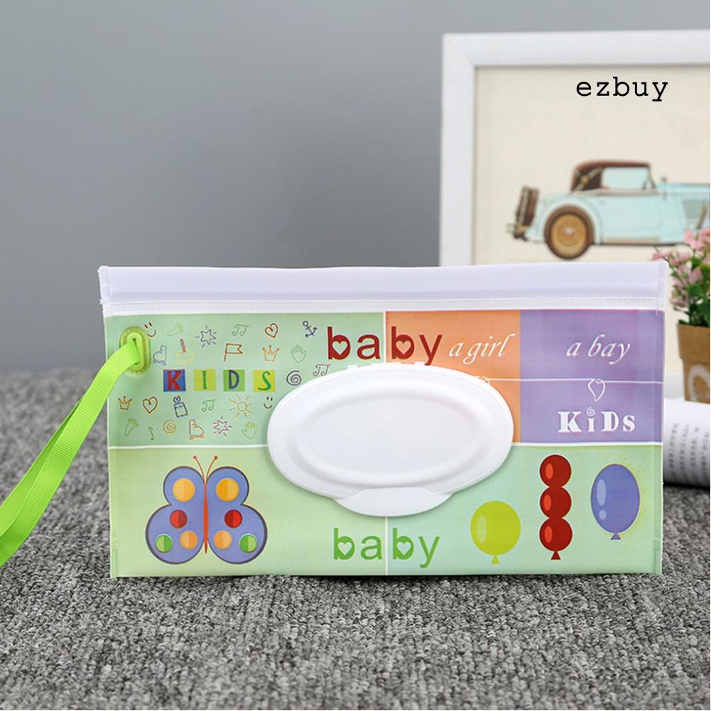 Bộ 5 túi đựng khăn ướt chống thấm nước họa tiết hoạt hình cho bé