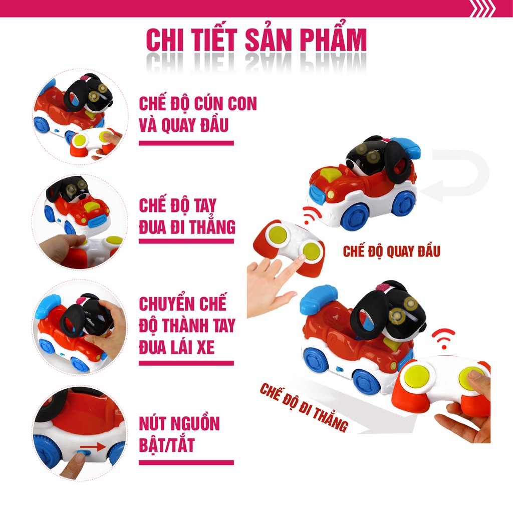 Đồ chơi ô tô điều kiển từ xa hình chú con Puppy vui nhộn lắc lư khi đi Winfun 1150 cho bé từ 2 tới 6 tuổi