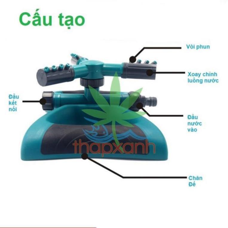 Vòi phun nước tưới cây tự động 3 trục xoay 360° (Hình cánh bướm) 206798