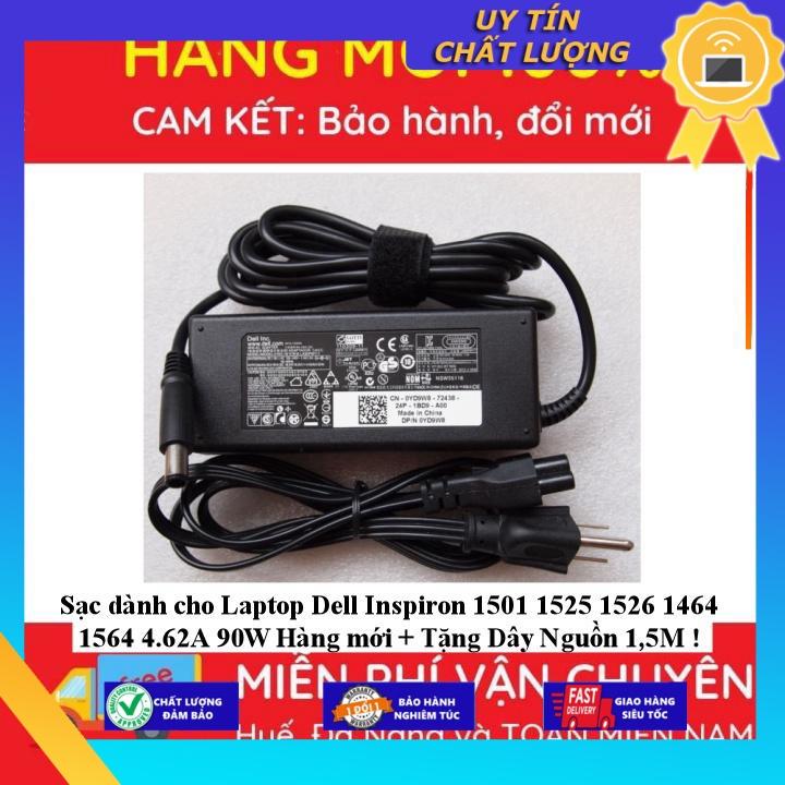 Sạc dùng cho Laptop Dell Inspiron 1501 1525 1526 1464 1564 4.62A 90W Hàng mới + Tặng Dây Nguồn 1,5M - Hàng Nhập Khẩu New Seal