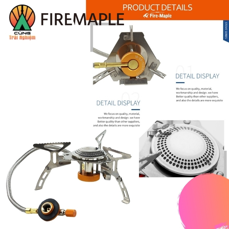 Bếp Gas Dã Ngoại Điều Áp Chuyên Dụng Fire-Maple Ngoài Trời Nhỏ Gọn Di Động FMS-105