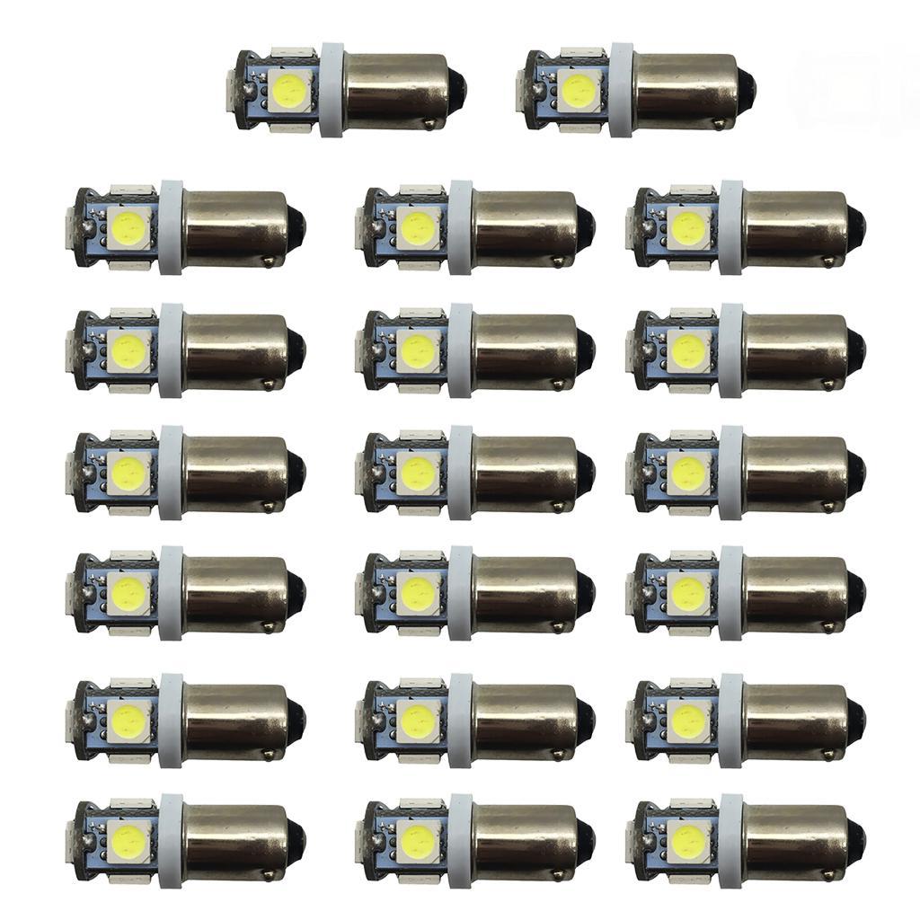 20x White BA9S 5050 5SMD Car Dash Dome Map Reading Rear Trunk LED Light Bulb Low Power Consumption