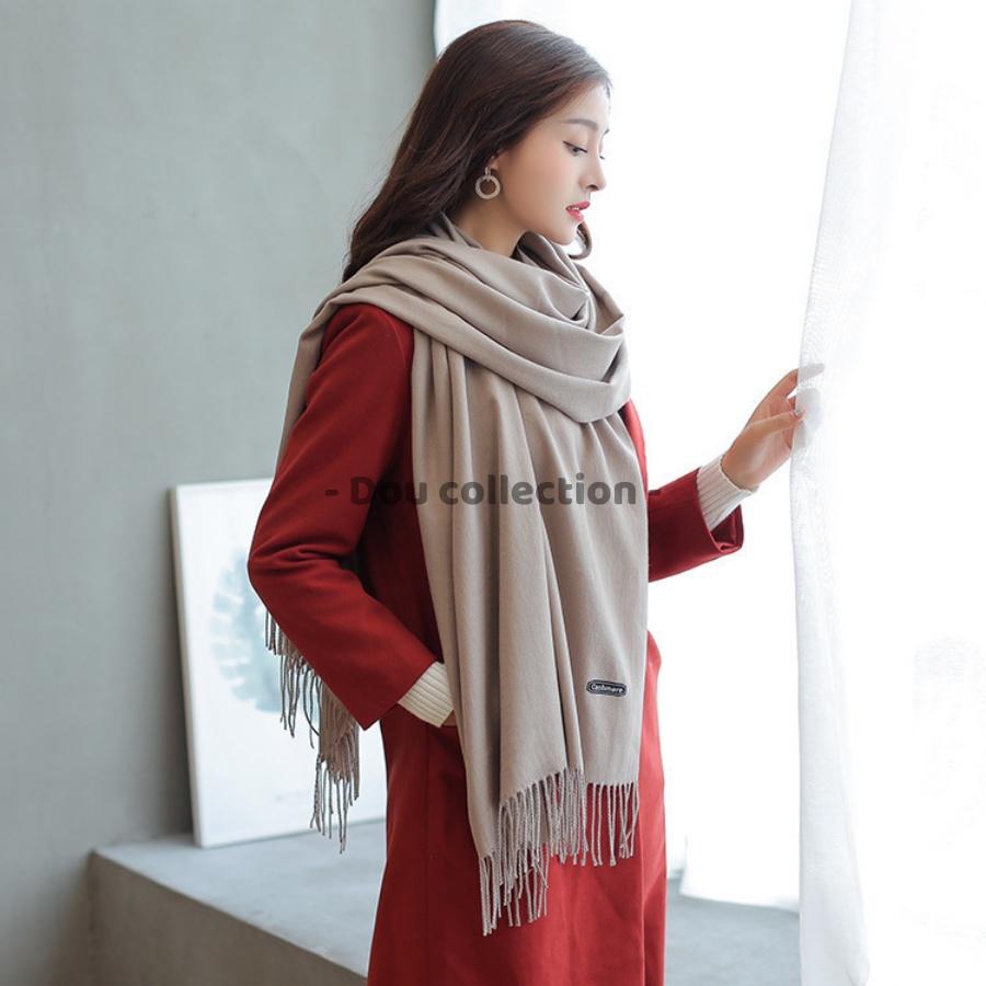 Khăn Cashmere ( Khăn Len) Choàng Cổ Trơn Thời Trang Thu Đông - Chất Liệu Cashmere - 70x190cm - Mã LN016