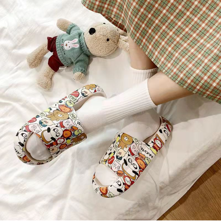 Dép bánh mì Ulzzang đế cao Gấu Thỏ cute thời trang Hàn Quốc đi chơi đi trong nhà tiện lợi giá rẻ cho nam nữ êm chân
