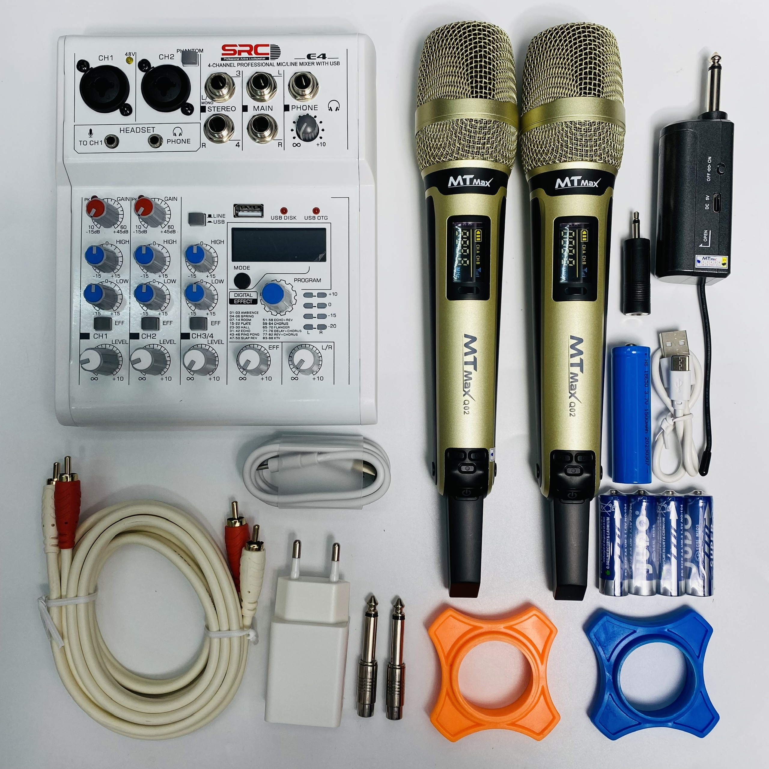 Combo Mixer Thu Âm Livestream Karaoke Mixer E4 và Micro Q02 Chính Hãng Giá Tốt -  Bảo Hành 12 Tháng Hàng Chính Hãng