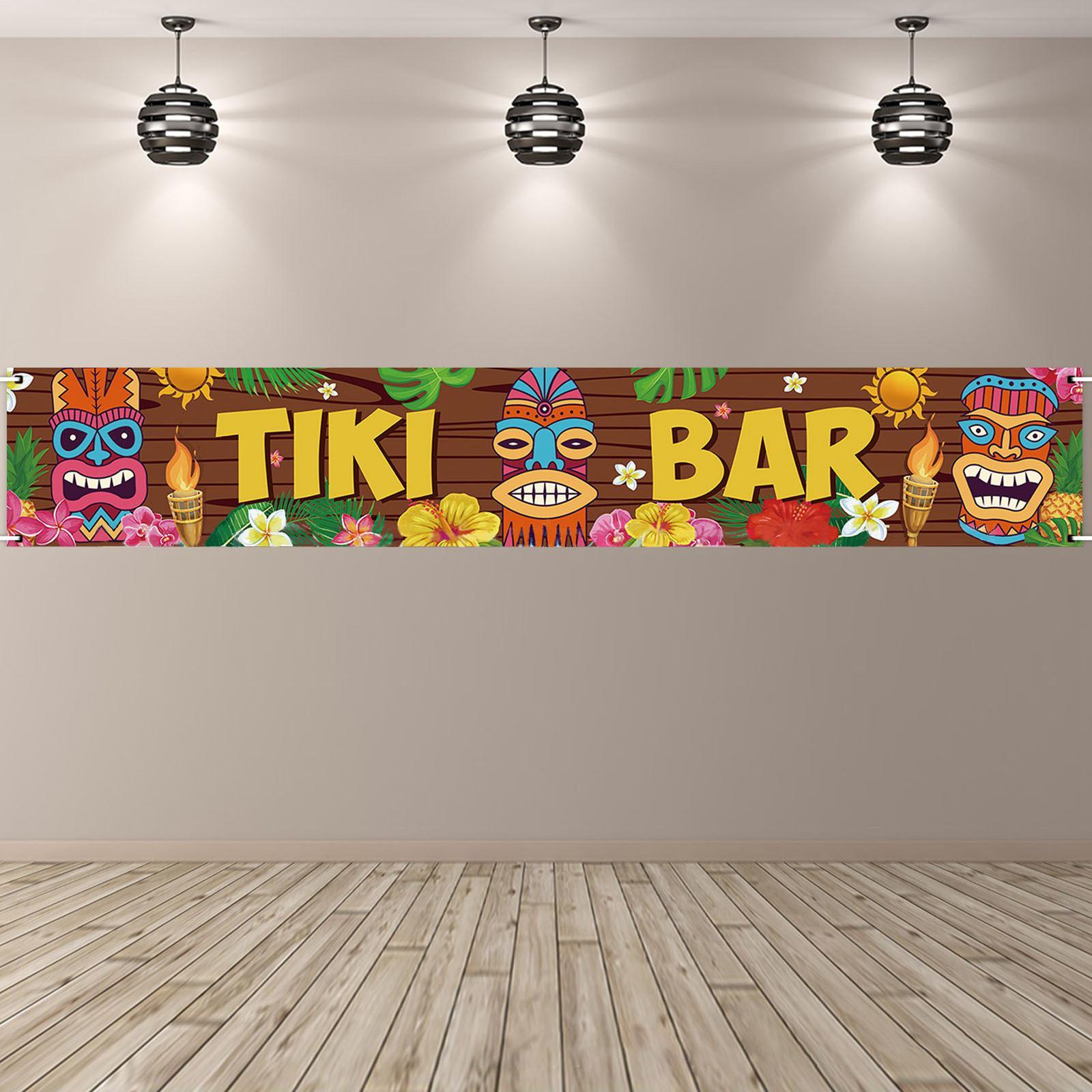 Door Banner Tiki Banner Welcome Sign for Hawaiian Summer Pool Party Carnival