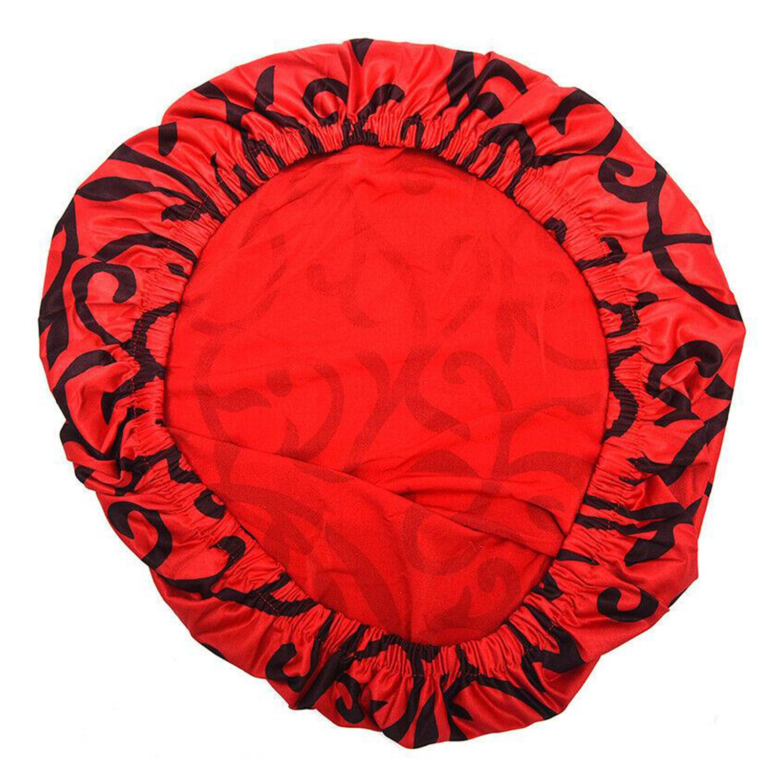 Indoor Outdoor Patio Round Fitted Tablecloth,Elastic Edge Waterproof Cover Red