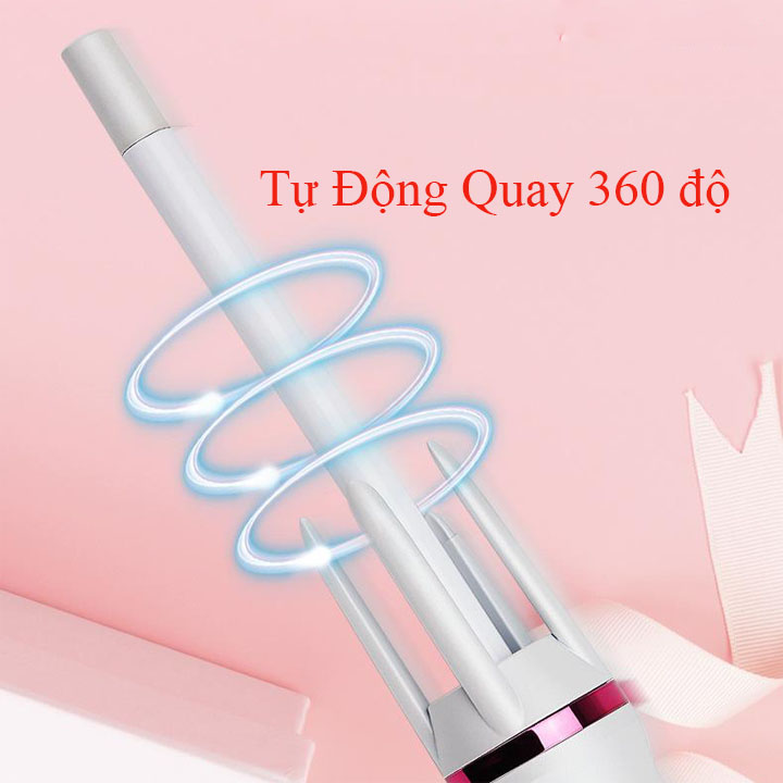 Máy Uốn Tóc Xoăn Xoay Tự Động 360 Độ + Tặng Bàn Chải Đánh Răng