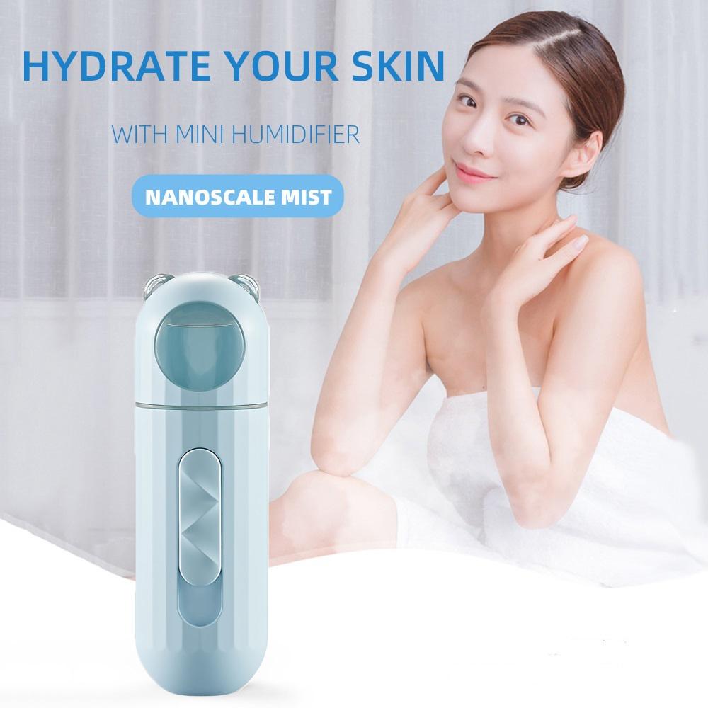 Mặt Nano Máy Phun Sương USB Máy Phun Sương Tạo Ẩm Khuếch Tán Tinh Dầu Dưỡng Ẩm Da Mặt Hơi Nước Phun Sương Chăm Sóc Da Mặt Cơ Thể Máy Xông Khí Dung Macaron