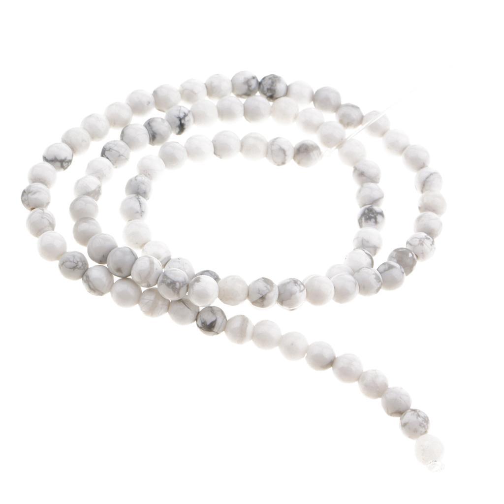 Natural White Gemstone Round Loose Beads for DIY Jewelry Making