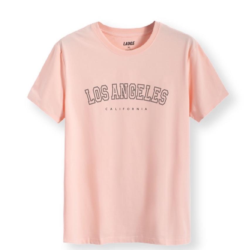 Áo thun nam tay ngắn họa tiết LOS ANGELES LADOS - 9081, vải cotton thoáng mát, form rộng, siêu đẹp
