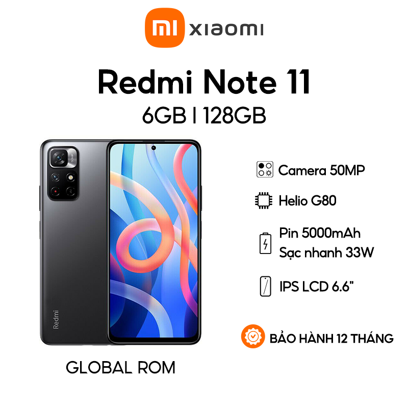 Điện thoại Xiaomi Redmi Note 11 [4GB/128GB] [6GB/128GB] |Dimensity 810| Full Ngôn Ngữ - BH 12 tháng