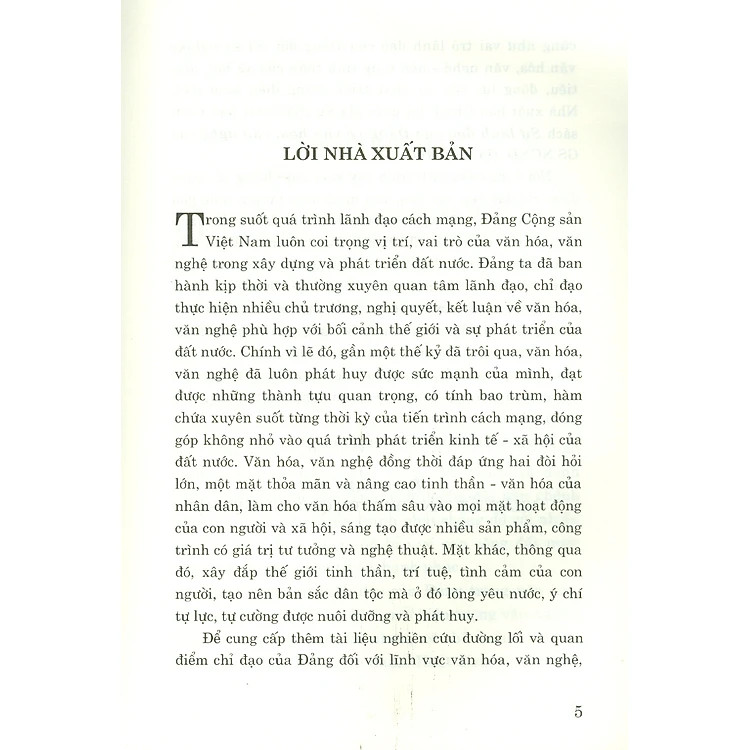 Sách - Sự lãnh đạo của Đảng về văn hóa văn nghệ